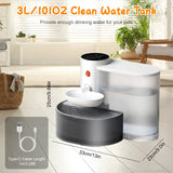 Smart Pet Water Fountain 3L - Cordless Auto-Refill with Touch Control