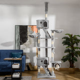 Cat Tree Tower 94.5" - Adjustable Climbing Tower with Hammock