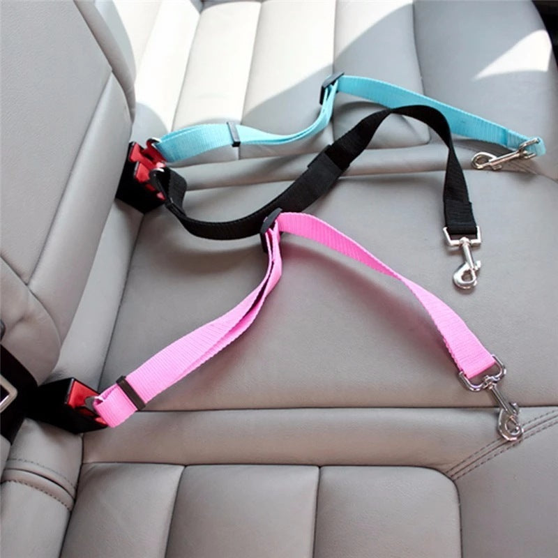 djustable Pet Car Seat Belt – Safety Harness Lead Clip for Dogs & Cats”