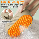 3-in-1 Electric Steam Brush for Cats & Dogs - Pet Grooming Massage Comb