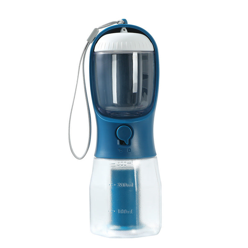 “3-in-1 Portable Pet Water & Food Cup with Waste Bag Dispenser – Multi-Functional Travel Bottle for Dogs & Cats”