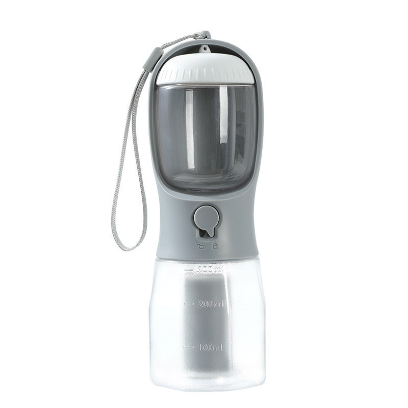 “3-in-1 Portable Pet Water & Food Cup with Waste Bag Dispenser – Multi-Functional Travel Bottle for Dogs & Cats”