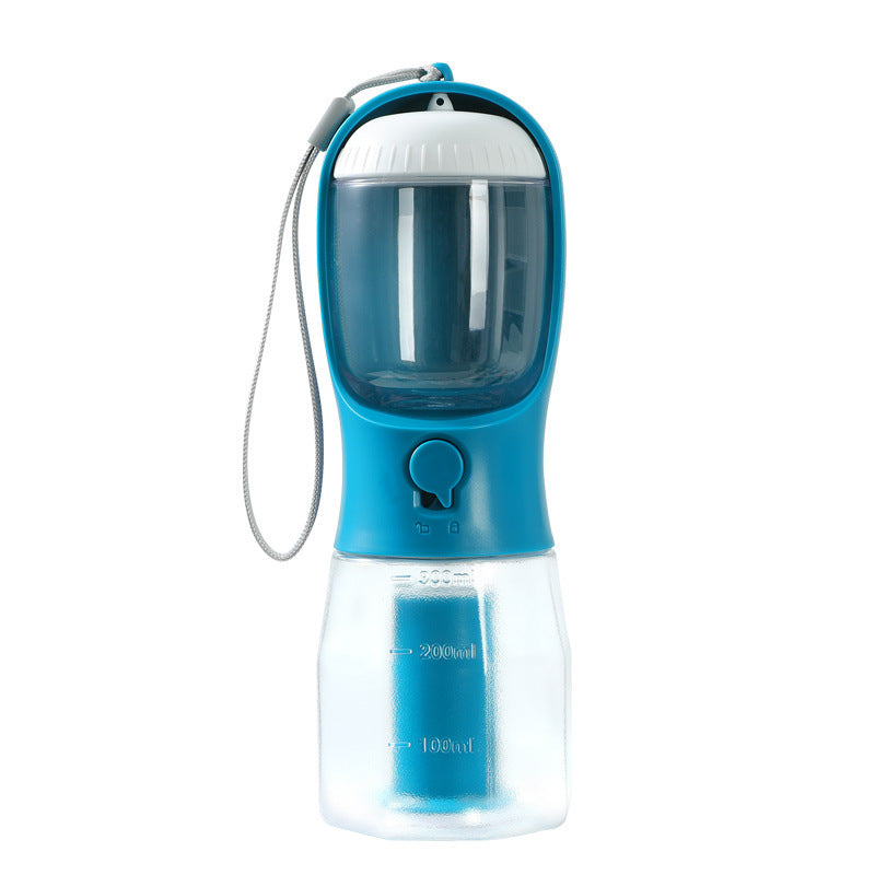 “3-in-1 Portable Pet Water & Food Cup with Waste Bag Dispenser – Multi-Functional Travel Bottle for Dogs & Cats”