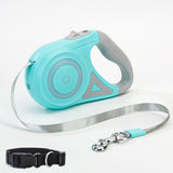 multi-functional retractable leash with built-in LED spotlight and collar