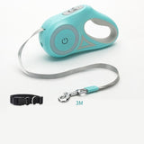 multi-functional retractable leash with built-in LED spotlight and collar