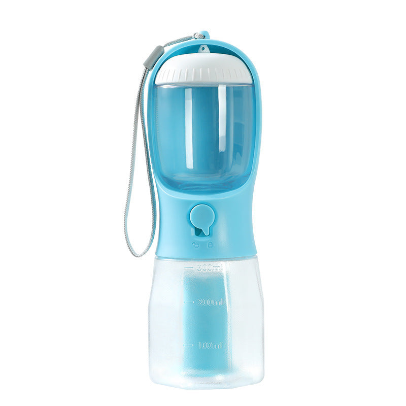 “3-in-1 Portable Pet Water & Food Cup with Waste Bag Dispenser – Multi-Functional Travel Bottle for Dogs & Cats”