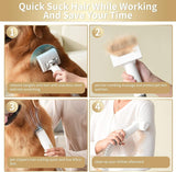 Pet Grooming Kit, 5-in-1 Dog Grooming Set with 2 Suction Modes, Low Noise Dog Hair Remover, Vacuum for Cleaning Shedding Hair from Small and Medium Pets at Home