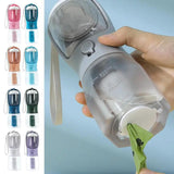 “3-in-1 Portable Pet Water & Food Cup with Waste Bag Dispenser – Multi-Functional Travel Bottle for Dogs & Cats”