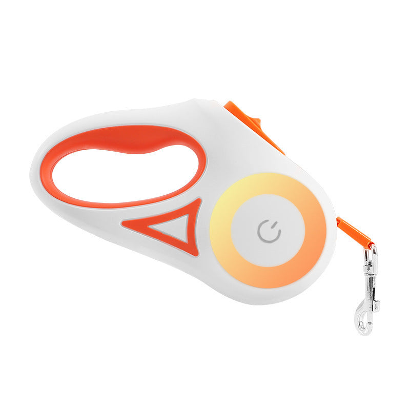 multi-functional retractable leash with built-in LED spotlight and collar