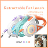 multi-functional retractable leash with built-in LED spotlight and collar