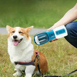 “3-in-1 Portable Pet Water & Food Cup with Waste Bag Dispenser – Multi-Functional Travel Bottle for Dogs & Cats”