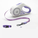 multi-functional retractable leash with built-in LED spotlight and collar