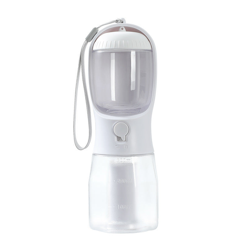 “3-in-1 Portable Pet Water & Food Cup with Waste Bag Dispenser – Multi-Functional Travel Bottle for Dogs & Cats”