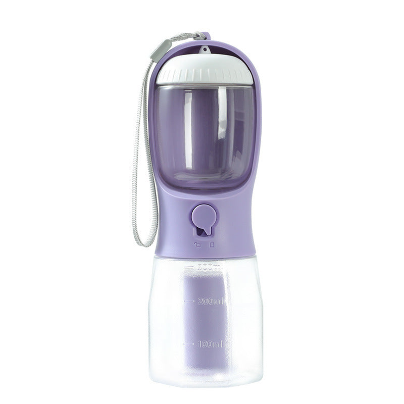 “3-in-1 Portable Pet Water & Food Cup with Waste Bag Dispenser – Multi-Functional Travel Bottle for Dogs & Cats”