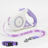 multi-functional retractable leash with built-in LED spotlight and collar