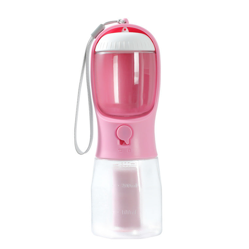 “3-in-1 Portable Pet Water & Food Cup with Waste Bag Dispenser – Multi-Functional Travel Bottle for Dogs & Cats”