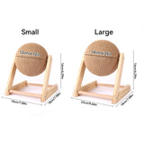 Interactive Rotating Cat Scratcher - Small Wooden Scratching Post