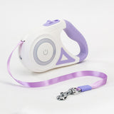multi-functional retractable leash with built-in LED spotlight and collar
