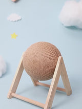 Interactive Rotating Cat Scratcher - Small Wooden Scratching Post